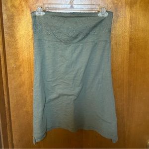 Olive/Army Green Embroidered Strapless Top